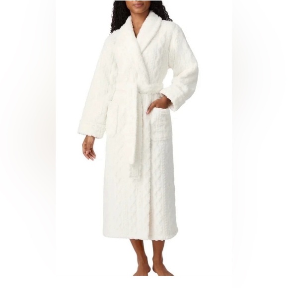 Room Service Other - Cozy Women's Plush Long Robe - White